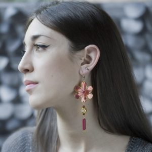 boucles d'oreilles fleur du Japon