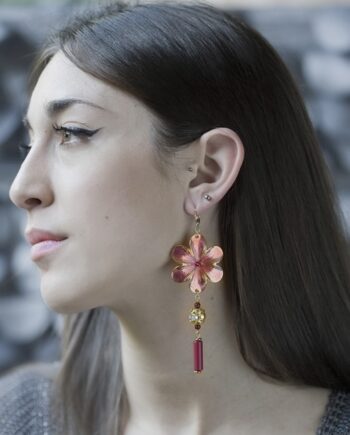 boucles d'oreilles fleur du Japon