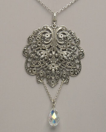 collier arbre de vie argent antique perle swarovsky