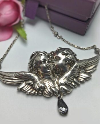 collier cupidon argent antique