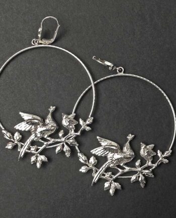 Créoles Oiseau (argent vif)